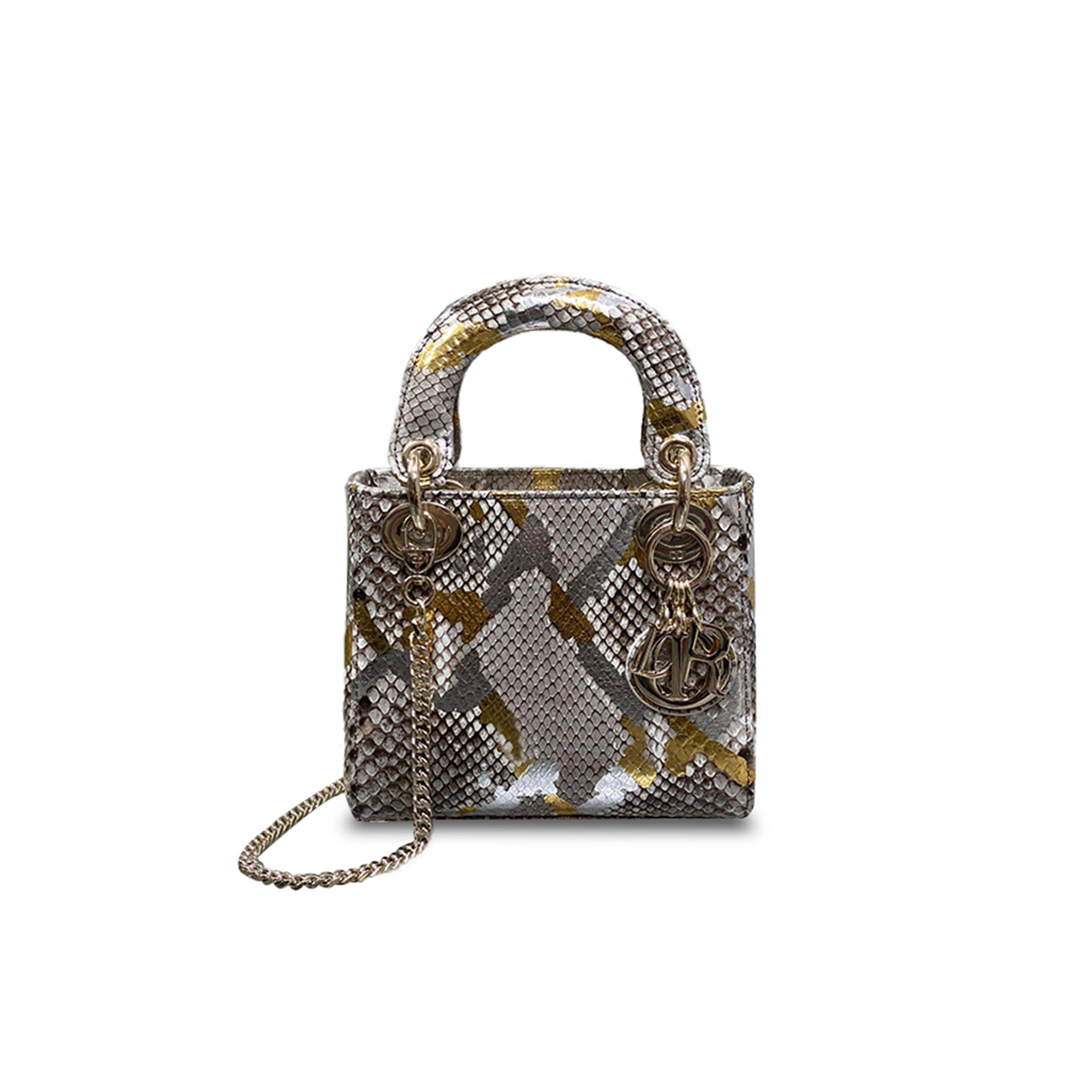 D*or snakeskin mini lady D*or bag (17*15*7cm)